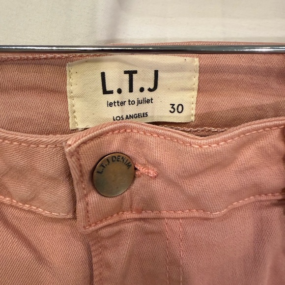 Letter to Juliette Wide Leg stretchy denim in Fondant Pink size 30 - Picture 6 of 11
